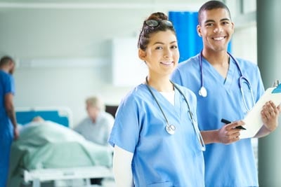 Two young nurses on the ward 